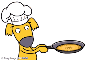 Gif animé Chandeleur crêpes chien